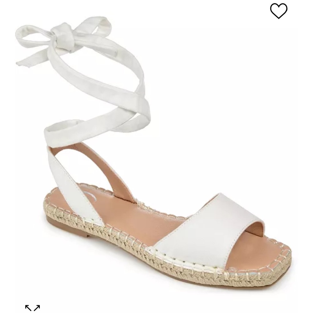 Emelie Journee Collection White Lace Up Sandals